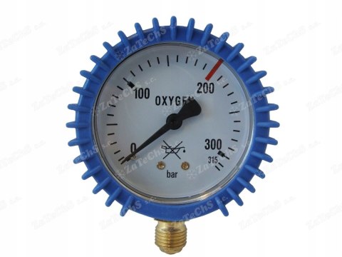 Manometr Tlen O2 0-315 bar gwint 1/4 63mm butlowy Manometr Tlen O2 0-315 bar gwint 1/4 63mm butlowy