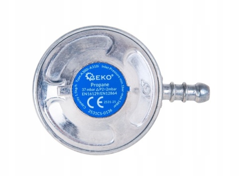 REDUKTOR KĄTOWY GEKO DO BUTLI GAZOWEJ PROPAN BUTAN 37MBAR 1,5KG/H