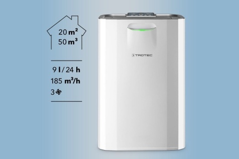 Absorpcyjny osuszacz powietrza Trotec TTR 57 E 9l/24h 730W do piwnicy garażu