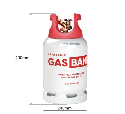 GasBank SLIM LS DUO 6kg butla gazowa do tankowania z zaworem DUO 80% (OPD)