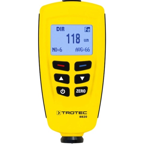 TROTEC BB20 Miernik grubości powłoki lakieru 0-1250µm Stal Aluminium USB