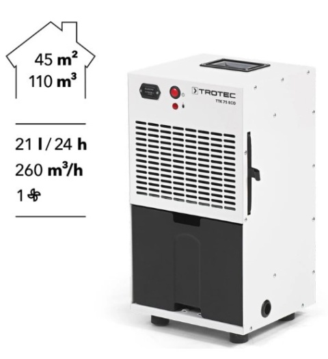 Osuszacz powietrza Trotec TTK 75 ECO 440W 21l/24h Osuszacz powietrza Trotec TTK 75 ECO 440W 21l/24h
